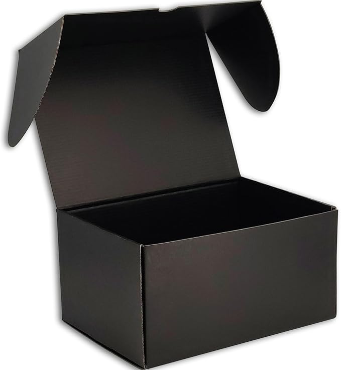 10x7x5 inches Small Shipping Boxes Set of 20 - Black Mailer Corrugated Cardboard Boxes for Shipping Packaging Mailing Products