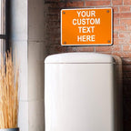 Aluminum Weatherproof Metal Sign Multiple Sizes Custom Personalized Text Here Orange White Warning Horizontal Street Signs 10x7Inches