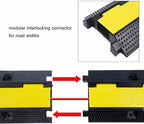 Rubber Cable Ramp Cord Cover Cable Protector Ramps Wire Hose Protective 1 Channel 22000Lbs Load Capacity Traffic Speed Bump for Asphalt Concrete Gravel Driveway Indoor Outdoor, 4 Pack