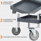 Commercial Traditional Janitorial 3-Shelf Cleaning Cart, Janitorial Carts on Wheels with Cover and Vinyl Bag, Custodial Cart, Housekeeping Carts for Hotels, Stores, Schools, and Business