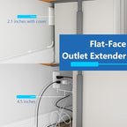 LIDER Outlet Extender with 3 Receptacles, 12W USB Type-A, and USB Type-C, USB Port, Ultra-Thin Wall Plate Plug with Cord Extender, 3-Outlet Power Strip, Flat-Face, ETL-Listed, 3ft Cord, White