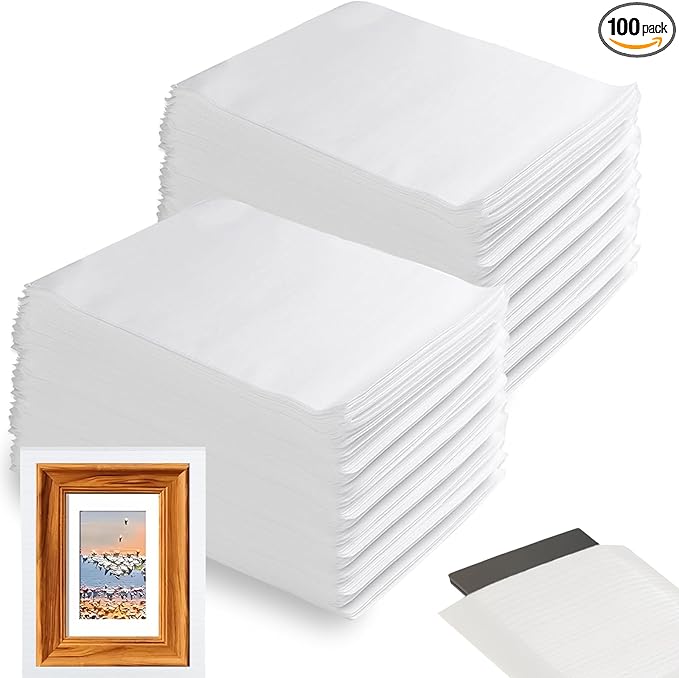 100PCS Cushioning Foam Pouche,8x10Inch Packing Pouche Packing Supplies for Moving and Storing,Foam Pouches for Small Fragile Items/Small Electronic Products/Cosmetic Products/Jewelry/Glasses/Cups