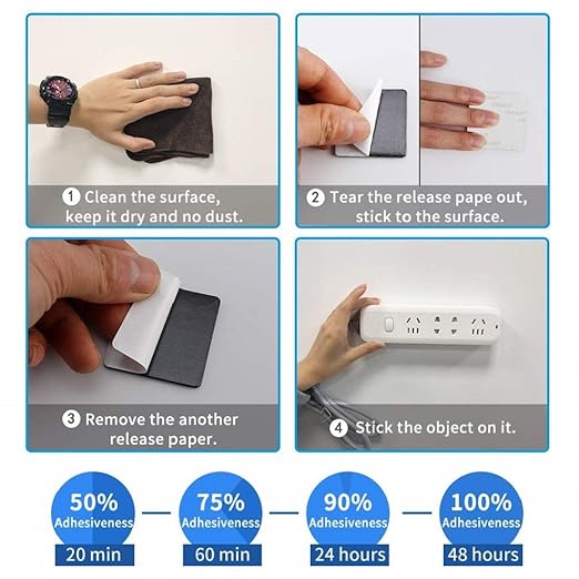 Double Sided Foam Tape Strong Pad Mounting,Black Self-Adhesive Tape Include Square Round and Rectangular(60Pcs)