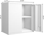 GREATMEET Locking Metal Wall Cabinet, Metal Storage Cabinet with 2 Shelves, Wall Mount Cabinet with Lock, Floating Garage Cabinets with Adjustable Shelf