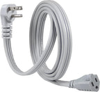 KUNCAN Appliance Power Extension Cord - 3 Prong Flat Wire SPT-3 14 AWG Heavy Duty Male to Female Extender Low Profile Grounded Cable for Major AC Unit, Air Conditioner, Refrigerator (6 Feet)