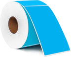 PARLAIM 3 X 5 Inch Rectangle Permanent Adhesive Color Coding Stickers,Square Sky Blue Inventory Stickers -500 Per Dispenser Box(Sky Blue)