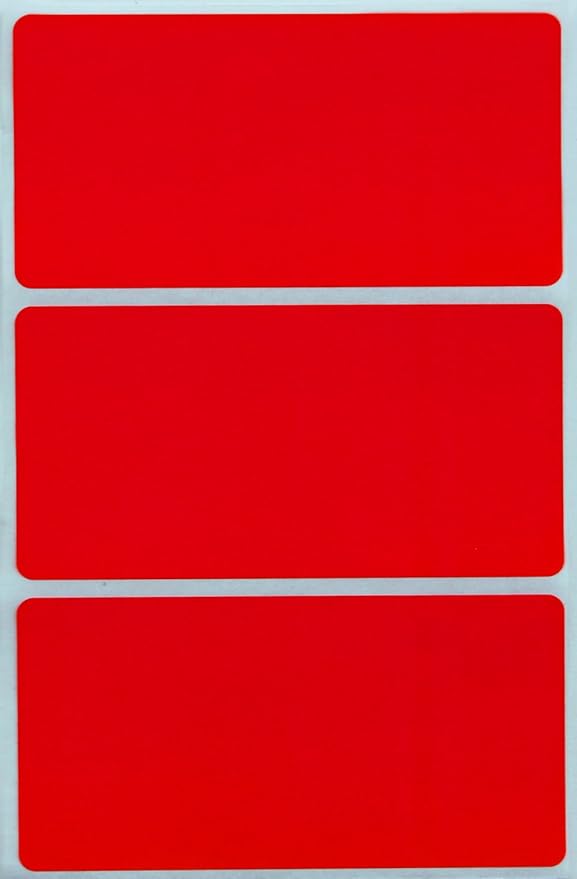 Royal Green Rectangular Stickers Color-Coding Labels for Organizing, Moving, and Storage Boxes 4" x 2" Stickers to Write On Name Tags, 300-Pack (Red)