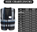 Black safety vests reflective