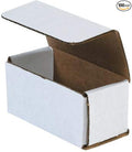 Secure Seal Shipping Boxes - 4x2x2" Mailers - White Foldable Corrugated Cardboard Packaging for Mailing, Moving, Storage, and Organizing - Strong Lightweight Foldable (Bulk 100 Pack)