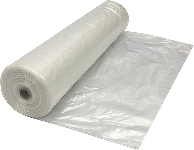 Farm Plastic Supply - Clear Plastic Sheeting - 6 mil - (12' x 100') - Thick Plastic Sheeting, Heavy Duty Polyethylene Film, Drop Cloth Vapor Barrier Covering for Crawl Space