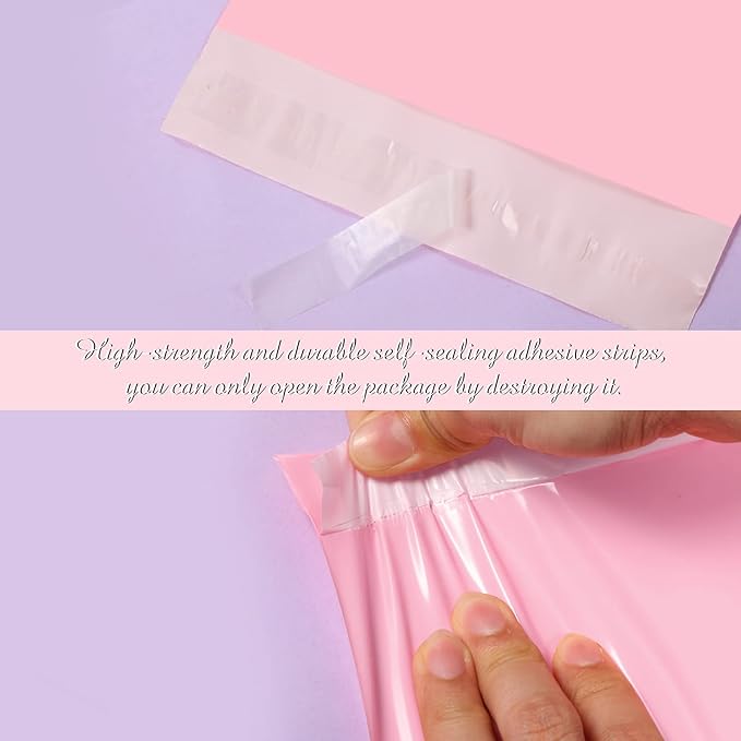 Outus 120 Pcs Poly Mailer Envelope 4 Sizes Shipping Bags Self Adhesive Clasp Envelope Self Adhesive Tear Proof Mailing Covers(8 x 12 In, 10 x 14 In, 13 x 18 In, 15 x 20 in,Pink)