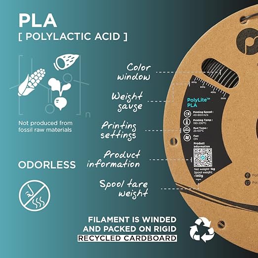 Polymaker PLA Filament, Steel Grey 3D Printing PLA Filament 1.75mm 1kg - PolyLite 3D Printer PLA Filament, Dimensional Accuracy +/- 0.03mm, Compatible with Most 3D Printer, Steel Grey