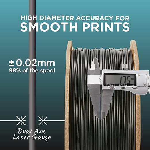 Polymaker PLA Filament, Steel Grey 3D Printing PLA Filament 1.75mm 1kg - PolyLite 3D Printer PLA Filament, Dimensional Accuracy +/- 0.03mm, Compatible with Most 3D Printer, Steel Grey