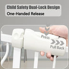Extra Wide Baby Gate - 48-52.7 Inch Tension Mounted Safety Child & Pet Gate - White Metal - Walk Through - Long - for House Doorways & Stairs