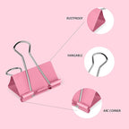 18 Pcs Extra Large Binder Clips 2 inch Length, Colorful Big Paper Clips for Office