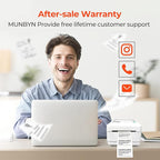 MUNBYN 2.25"x1.25" Thermal Sticker Labels, Self-Adhesive Barcode Label Paper for Direct Thermal Printer and Business, Multi-Purpose Rectangle Address Shipping Mailing Stickers,4000 Sheets/4 Rolls
