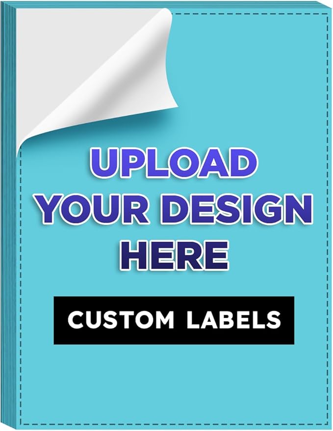 Custom Bright Neon Color Labels, Print Your Own Stickers, Upload Your Design for Printing - Smooth Matte Finish, Strong Adhesive, Crack and Peel - 4" x 6" - 25 Sheets per Pack (Light Blue)