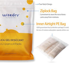 wisedry 112 Gram [4 Packs] Silica Gel Desiccant Packs for Larger Container Desiccant Bags with Orange Indicating Beads for 3D Printer Filament Gun Safe Camera Electronics Equipment Food Grade
