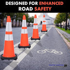 380 Pack 28" Inch Orange Traffic Safety Cones with Dual Reflective Collars - High Visibility Industrial Pylons Traffic Cones for Road, Parking Lots, Driving, Construction