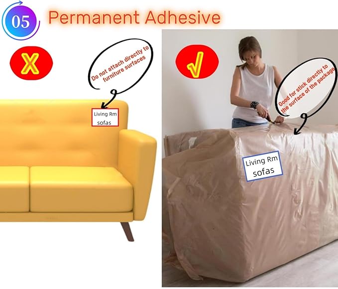 6" x 4" Large Moving Labels for Boxes, Packing Supplies for Moving Color Coded Blank Labels Stickers for Home Organization Projects, Kitchen, Storage Bins, Permanent Adhesive