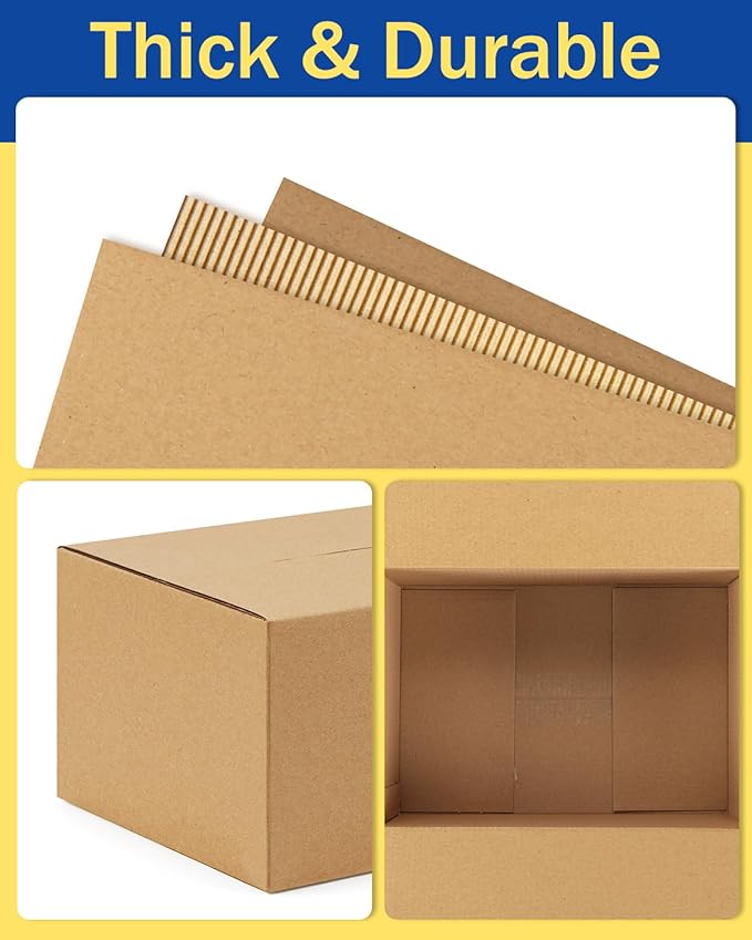 40-Pack-Small-Shipping-Boxes-9x6x4, Corrugated-Cardboard-Boxes-for-Packaging-Small-Business, Brown-Boxes-Mailers