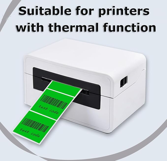 2" x 2" Thermal Labels Stickers Green, Square Thermal Shipping Stickers, Multipurpose Inventory Self-Adhesive Direct Thermal Label for Small Business (500 Labels/Roll)