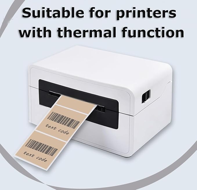 2" x 2" Thermal Labels Stickers Brown, Square Thermal Shipping Stickers, Multipurpose Inventory Self-Adhesive Direct Thermal Label for Small Business (500 Labels/Roll)