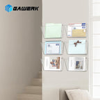 Clear Acrylic Single Pocket, Plastic Hanging Wall Mount File Holder for Office Home (Clear, 2 Pack)