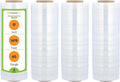 PSBM Stretch Wrap, 4 Pack, 17 Inch x 1476 Feet, 65 Gauge, Clear Plastic Cling, Cast Hand Stretch Film Rolls for Packaging Moving Packing Pallets