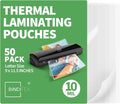 Binditek 50 Pack 10 Mil Thermal Laminating Pouches, 9x11.5 Inches Laminating Sheets, for Letter Size, Ultra Clear, Glossy, Hold 8.5x11 Inches, Heat Seal, School Office Supplies