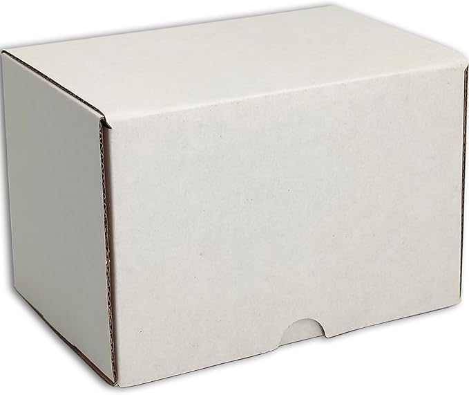 6x4x4 inches Small Shipping Boxes Set of 25 - White Mailer Corrugated Cardboard Boxes for Shipping Packaging Mailing Products