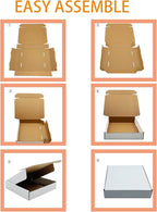 7 x7 x2 Inches Shipping Boxes Set of 25,White Corrugated Mailing Cardboard Box Literature Mailer for Packing Small Business Moving Storage, E-Commerce Packaging Mailing Boxes Gift Boxes for Presents