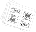 BESTEASY 200 Round Corner Half Sheet Self Adhesive Shipping Labels for Laser and Ink Jet Printers, White Blank (100 Sheets, 200 Labels)