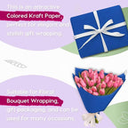 PerkHomy 36" x 1,440" (120') Blue Kraft Paper Roll for Craft Bulletin Board Paper Art Table Covering Crafting Gift Wrapping Bouquet Packing Parcel 80GSM 55LB (Blue, 36" x 120')