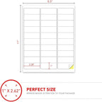 [500Sheet, 15000 Labels] Address Labels 1" x 2-5/8" Sticker Paper for Laser/Ink Jet Printer Mailing Label 8.5"×11" White 30 per Sheet