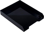 JAM PAPER Stackable Paper Trays - Black - Desktop Document, Letter, & File Organizer Tray - 2/Pack