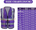 A-SAFETY High Visibility Mesh Safety Reflective Vest with Pockets and Zipper,Hi Viz Work Vest for Men Women (Purple Mesh XXXL)
