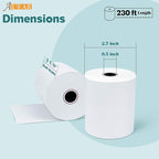 3 1/8" x 230' (30 Rolls) Thermal Receipt Paper, 80mm BPA Free Point of Sale Cash Register Paper for POS System - AUEAR