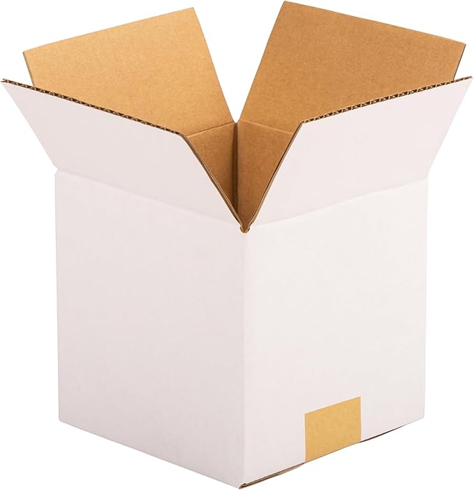 4x4x4 inch White Shipping Boxes, Corrugated Cardboard Small Boxes for Business Mailing, Packing, Moving, Storage, 25 Pack