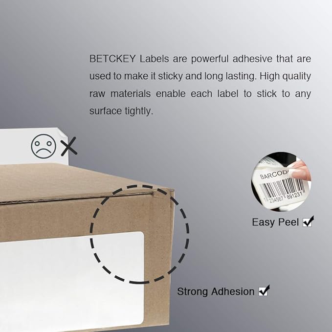 BETCKEY - 1.5" x 1" (38 mm x 25 mm) All Purpose & Address Labels Compatible with Zebra & Rollo Label Printer,Premium Adhesive & Perforated [1 Rolls, 1300 Labels]