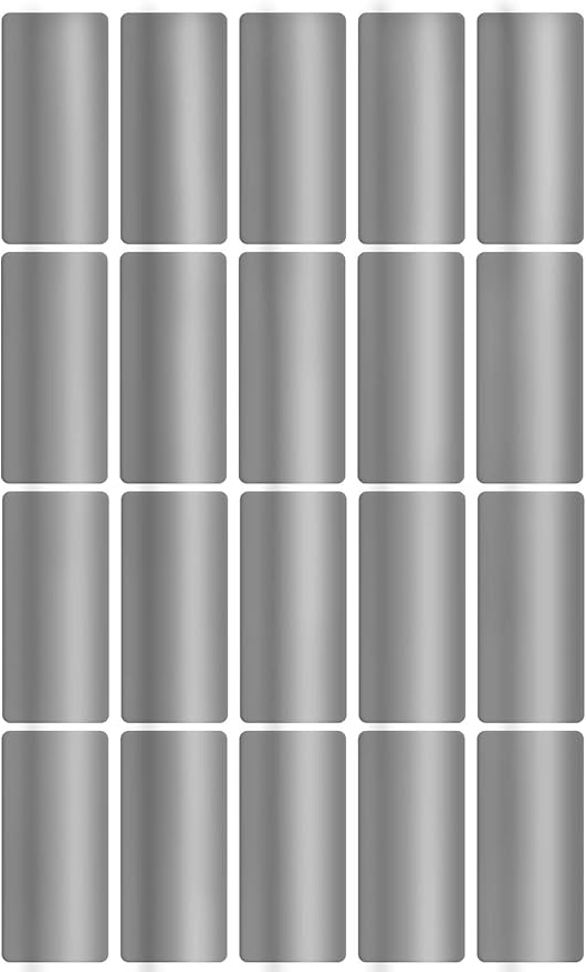 Royal Green Rectangular Silver Foil Labels 40mm x 19mm (1.57 inch x 0.75inch) Metallic Envelope Seals 100 Pack