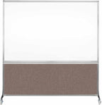 DivideWrite Mobile Whiteboard | Double Sided Dry Erase Board | Portable Office Cubicle Partition | Display for Classrooms, Conference Rooms, Meeting Areas and More | Latte Fabric 6' Wide X 6' Tall