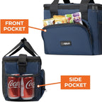 OPUX Soft Cooler Bag, Insulated Collapsible Lunch Cooler Bag for Men Work Camping Beach Travel, Portable Soft Sided Leakproof Waterproof Large Lunch Bag Box with Shoulder Strap 18 Cans, Navy Blue