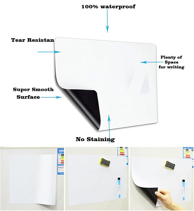 Small Magnetic Dry Erase Board Sheet for Fridge, 6"x8" Erasable Refrigerator WhiteBoard for Kitchen, Mini White Board Planner, Include 1 Markers