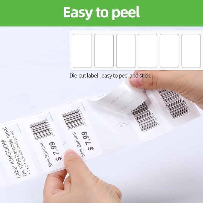 Replace for Brother (2.4 in x 1.1 in) DK-1209 White Label for Small Address/Barcode Labels, Roll of 800 Stickers use with QL-800 Printer, 29 x 62mm (5 Rolls+ 1 Reusable Cartridges)