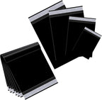 Outus 120 Pcs Poly Mailer Envelope 4 Sizes Shipping Bags Self Adhesive Clasp Envelope Self Adhesive Tear Proof Mailing Covers(13 x 17 In, 15 x 20 In, 16 x 22 In, 18 x 24 in,Black)