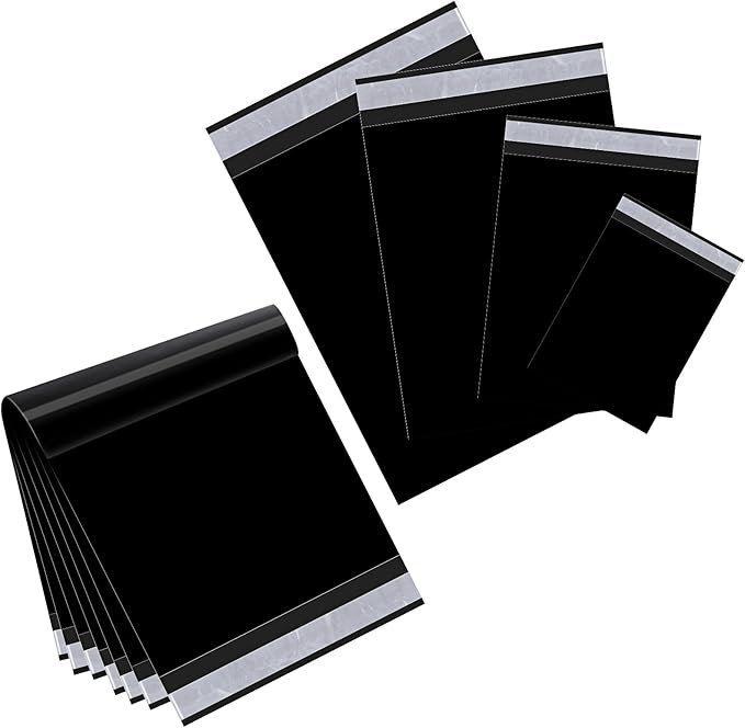 Outus 120 Pcs Poly Mailer Envelope 4 Sizes Shipping Bags Self Adhesive Clasp Envelope Self Adhesive Tear Proof Mailing Covers(13 x 17 In, 15 x 20 In, 16 x 22 In, 18 x 24 in,Black)