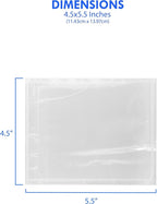 100 Count 4.5" x 5.5" Shipping Label Envelopes, Clear Packing List Pouches with Self-Adhesive Back, Top Loading for Shipping Labels Sleeves, for Packing Slips, Labels Invoices & Paperwork. GPI