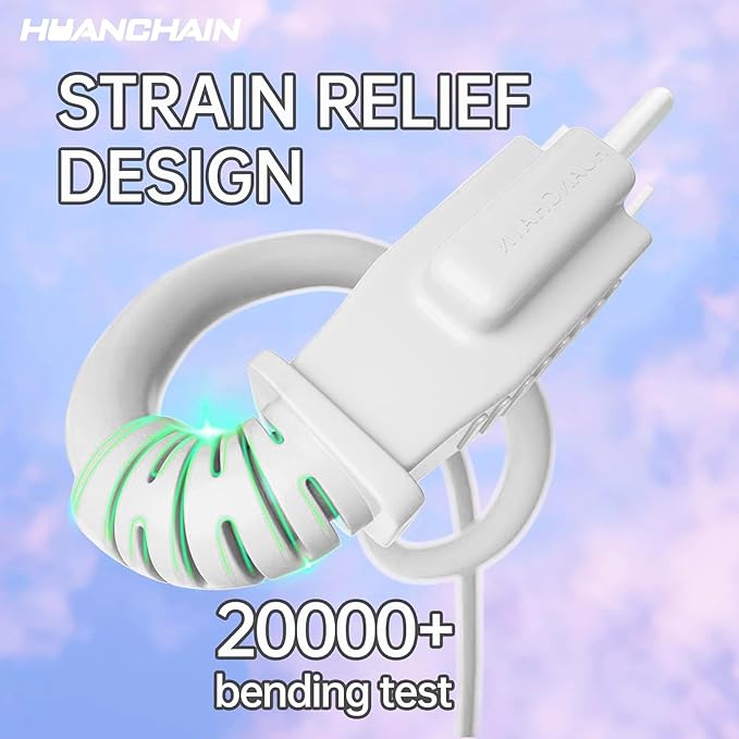 HUANCHAIN Indoor Outdoor White Extension Cord 20 ft Waterproof, 16/3 Gauge Flexible Cold-Resistant Appliance Extension Cord Outside, 13A 1625W 16AWG SJTW, 3 Prong Electric Cord, ETL