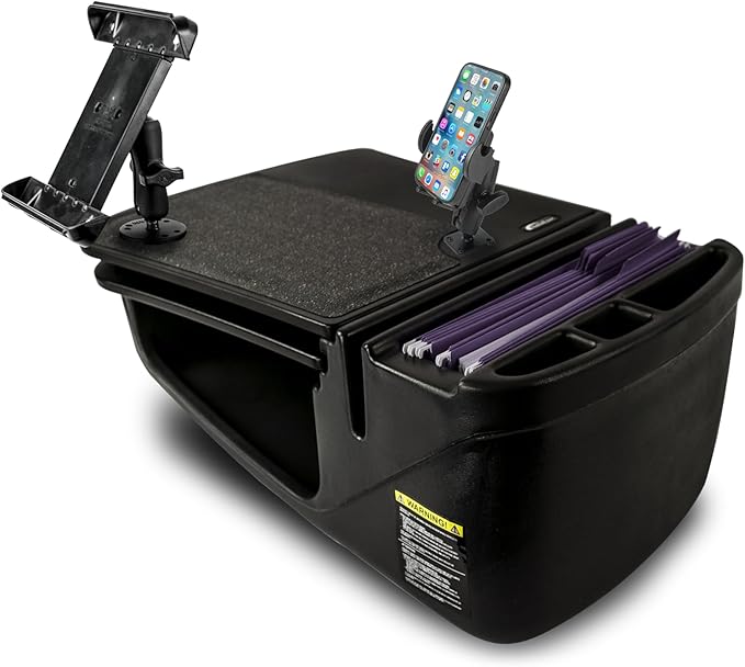 AutoExec AE-GMCD-PI-PM-TAB-BT GripMaster Car Desk for Your Vehicle Workstation and Mobile Office, Black with 400 watt Power Inverter, Phone Mount and Tablet Mount